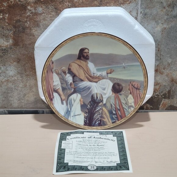 Sermon On The Mount Plate Robert T Barrett  Life of Christ Bradford Exchange 199 - Picture 3 of 11